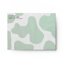 Cow Green and White Monogram Envelope