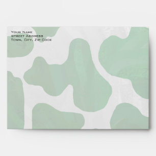 Cow Green and White Monogram Envelope
