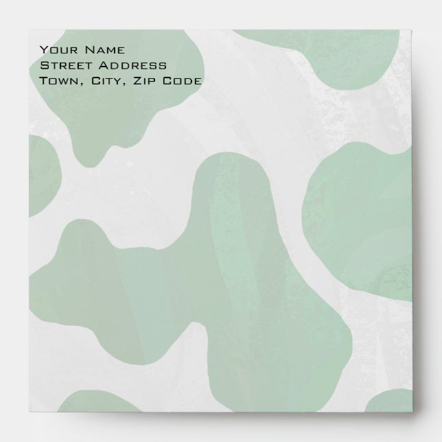Cow Green and White Monogram Envelope (Front)