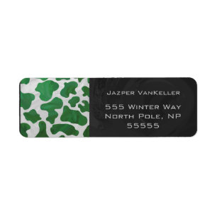 Cow Green and White Monogram Label