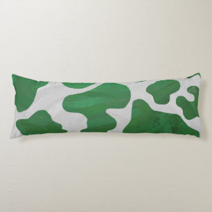 Cow Green and White Print Body Pillow