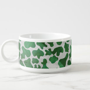 Cow Green and White Print Bowl