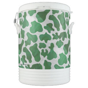 Cow Green and White Print Cooler