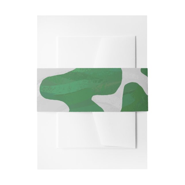 Cow Green and White Print Invitation Belly Band (Front Example)