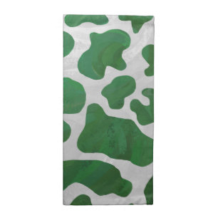 Cow Green and White Print Napkin