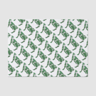 Cow Green and White Silhouette Tissue Paper