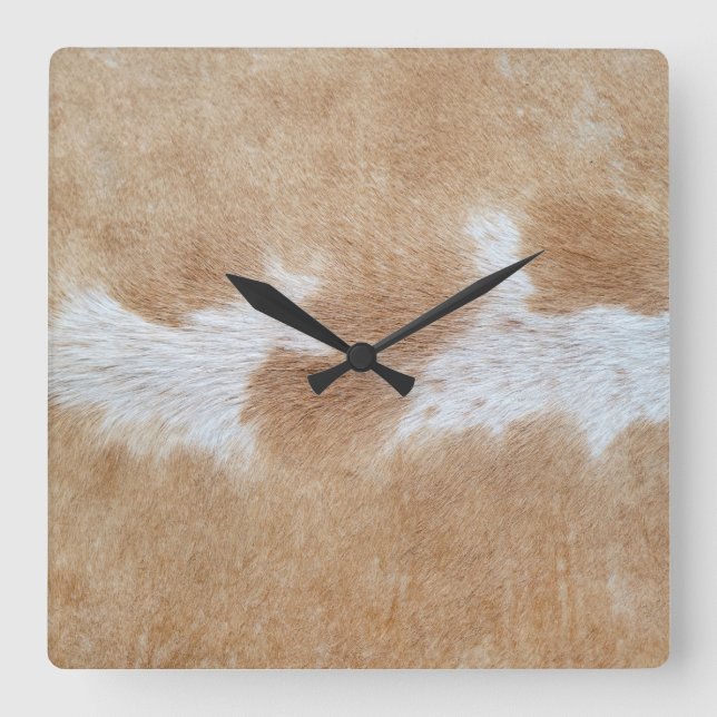 Cow Hair  Square Wall Clock (Front)