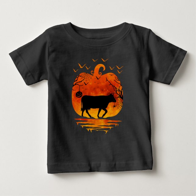 COW HALLOWEEN COSTUME PUMPKIN FALL SEASON BABY T-Shirt (Front)