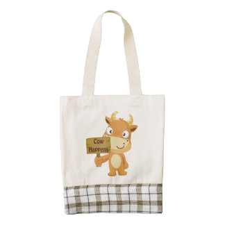 Cow Happens Zazzle HEART Tote Bag