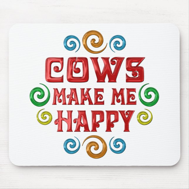 Cow Happiness Mouse Pad (Front)
