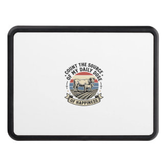 Cow Happiness Vintage Farm Vector Shirt Design_1 Hitch Cover