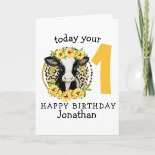 Cow happy birthday card