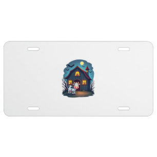 Cow & Haunted Barn License Plate