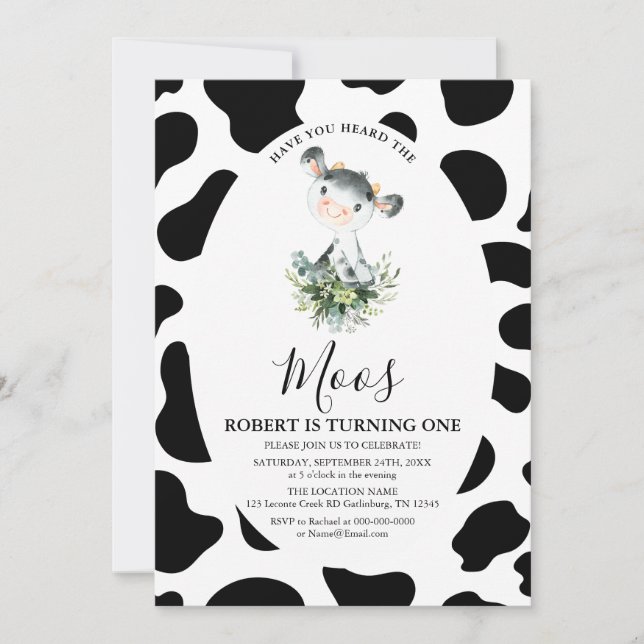 Cow Have You Heard Moos Birthday Invitation (Front)