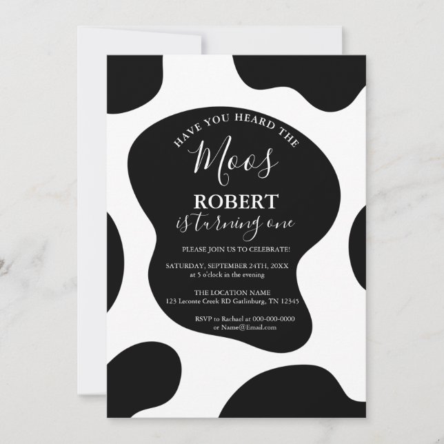 Cow Have You Heard Moos Birthday Invitation (Front)