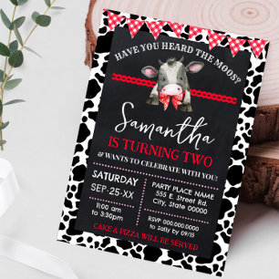 Cow Have You Heard the Moos Farm Birthday Invitation