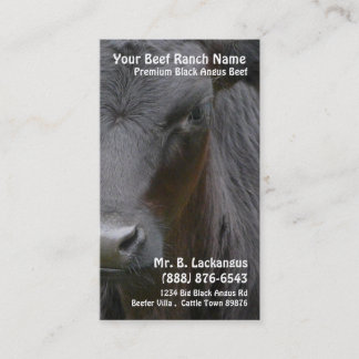 Cow Head Black Angus Beef Ranch Business Card