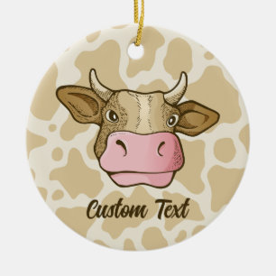 Cow Head Ceramic Ornament