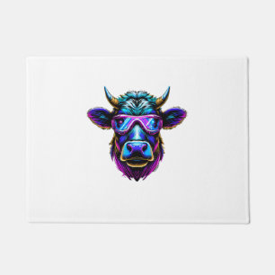 Cow head cow glasses funny cool colorful doormat