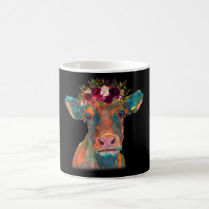 Cow Head Face Colorful Watercolor Cow Gifts Coffee Mug