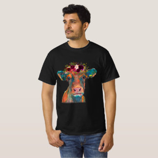 Cow Head Face Colorful Watercolor | Cow Gifts T-Shirt