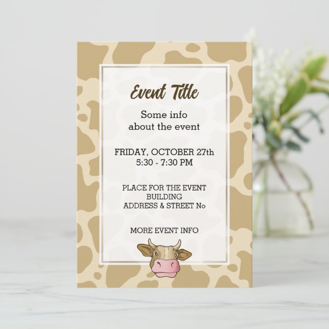 Cow Head Invitation (Standing Front)