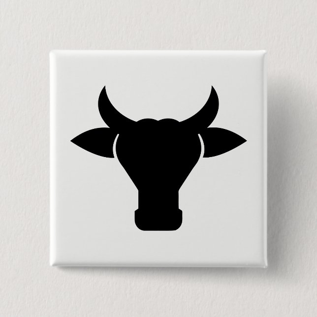 Cow Head Silhouette Button (Front)