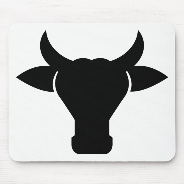Cow Head Silhouette Mouse Pad (Front)