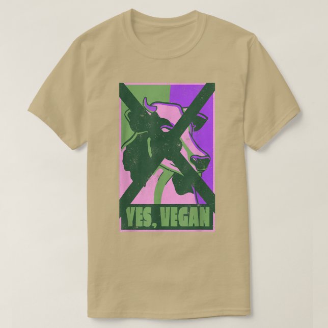 Cow Healthy Vegetable Proud Vegetarian Yes Vegan  T-Shirt (Design Front)