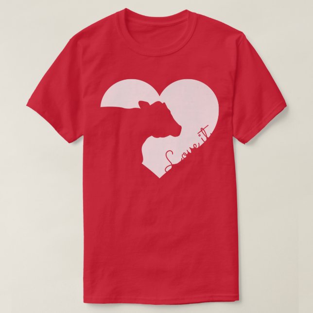 Cow Heart Love It Farm Animal Farmer Farming Cattl T-Shirt (Design Front)