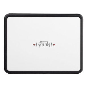 Cow Heartbeat Engraving Style Farm Animal Shirt De Hitch Cover