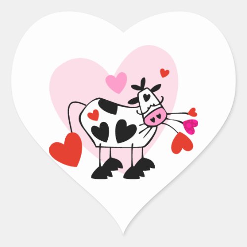 Cow Hearts Heart Sticker