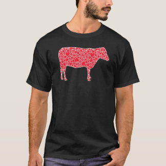 Cow Hearts Valentines Day Heifer Farm Girl T-Shirt