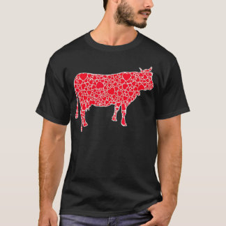 Cow Hearts Valentines Day Heifer Farm Lover Girl G T-Shirt