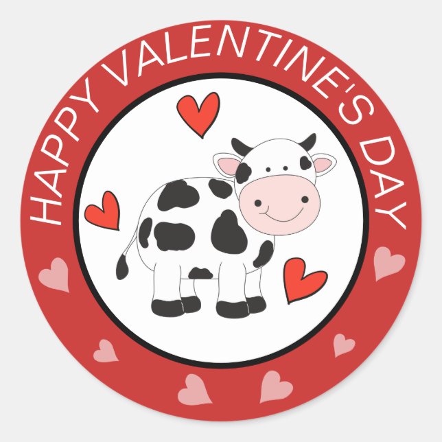 Cow Hearts Valentines  stickers (Front)