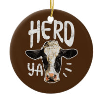 Cow Herd Ya Cattle Heifer Farmer Cow Lover Cow Ceramic Ornament