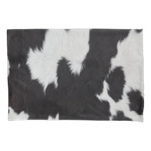 cow hide black and white Pillowcase