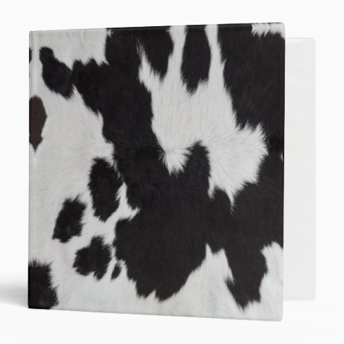 cow hide black white  3 ring binder