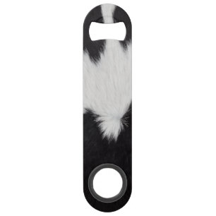 cow hide black white bar key