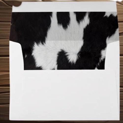 cow hide black white  envelope