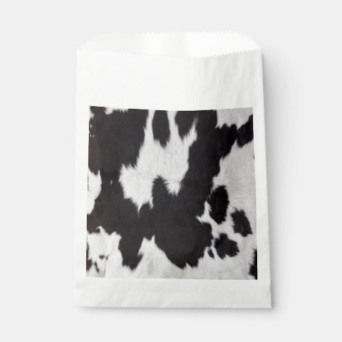 cow hide black white   favor bag
