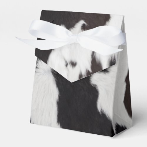 cow hide black white   favor box