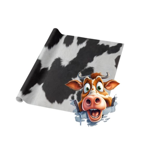 cow hide black white  wrapping paper