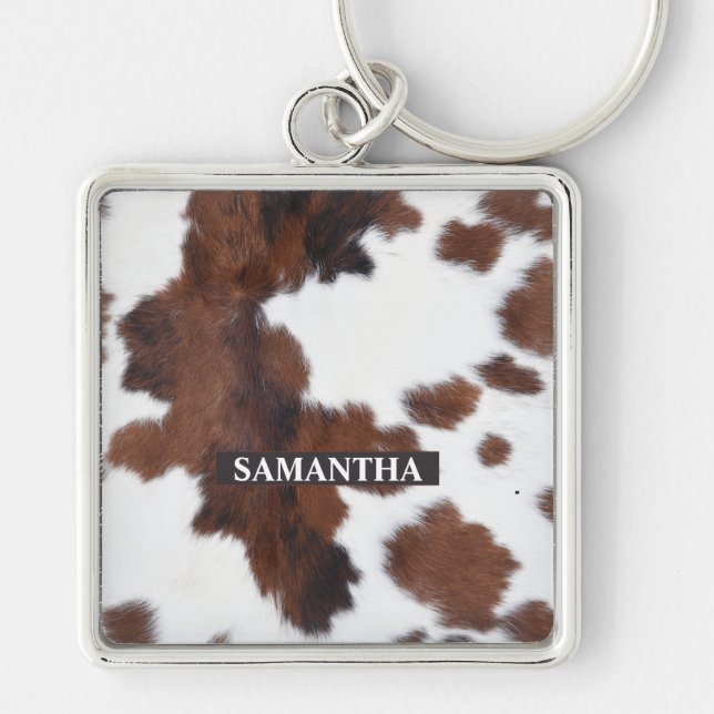 Cow  Hide Brown   Keychain (Front)