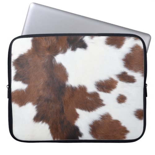 cow hide brown white  laptop sleeve
