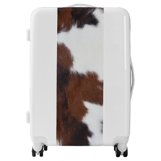 cow hide brown white    luggage (Front)