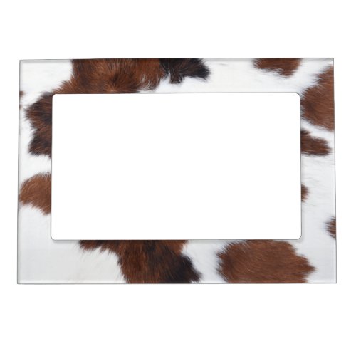 cow hide brown white   magnetic frame