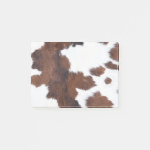 Cow hide Brown White Post-it Notes