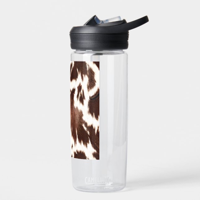 Cow Hide Design Throw Pillow Water Bottle (Left)