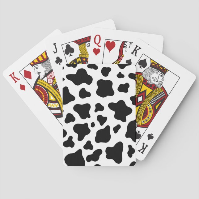 Cow hide designed modern rustic farm poker cards (Back)